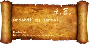 Andaházy Bartal névjegykártya